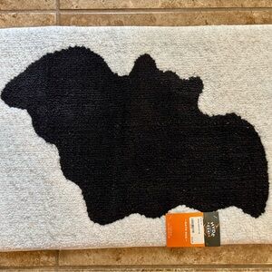Target black white bat bathroom rug decor halloween goth